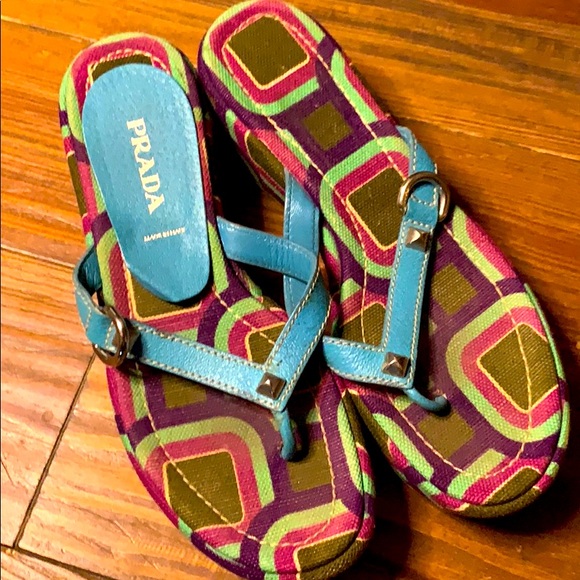 Authentic PRADA platform sandals size 38 - Picture 2 of 9